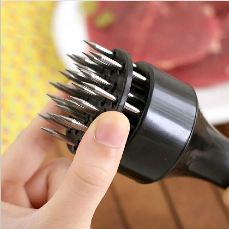 21-Pin Stainless Steel Needle Meat Tenderizer Kitchen Tool - Black