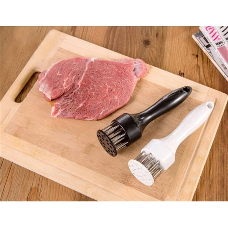 Meat Beaf Steak Tenderizer 21-Pin Stainless Steel Needle Kitchen Tool - White