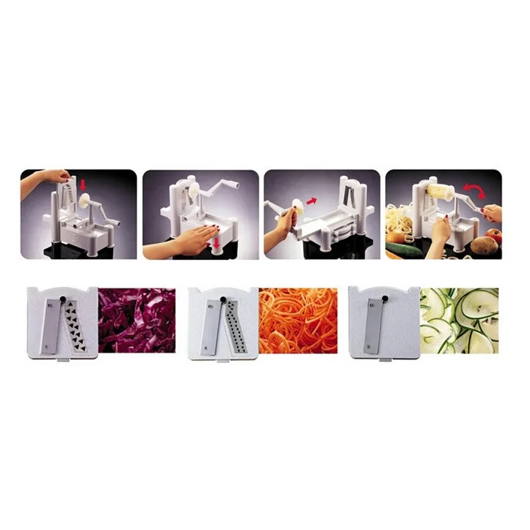 Tri-Blade Vegetable and Fruit Spiral Slicer Chopper