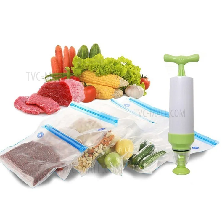 5PCS Vacuum Sealer + 1PC Hand Pump for for Food Storage and Cooking