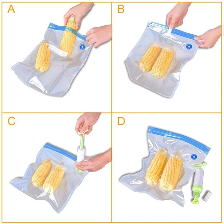 5PCS Vacuum Sealer + 1PC Hand Pump for for Food Storage and Cooking