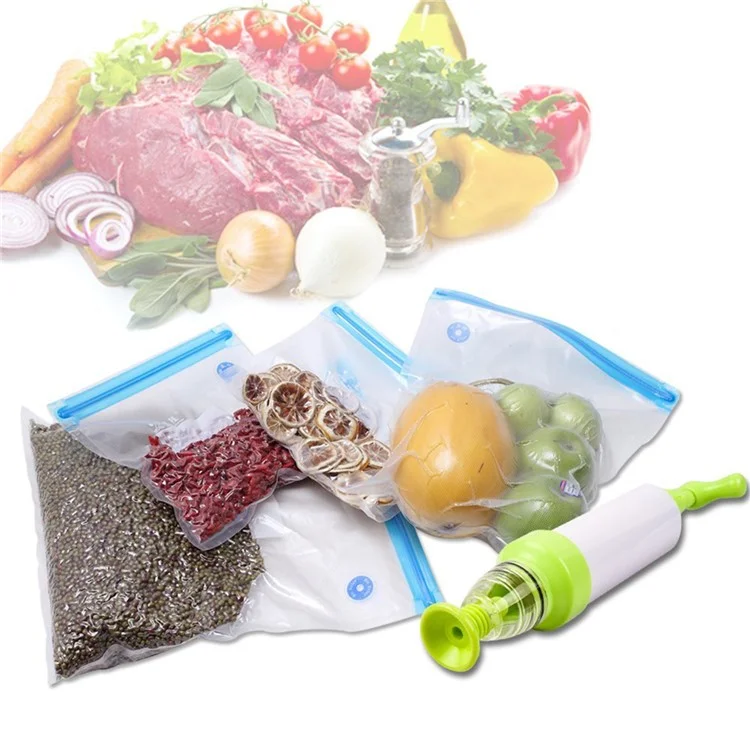5PCS Vacuum Sealer + 1PC Hand Pump for for Food Storage and Cooking