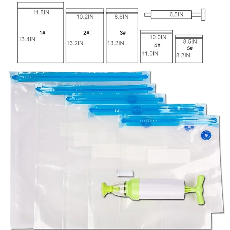 5PCS Vacuum Sealer + 1PC Hand Pump for for Food Storage and Cooking