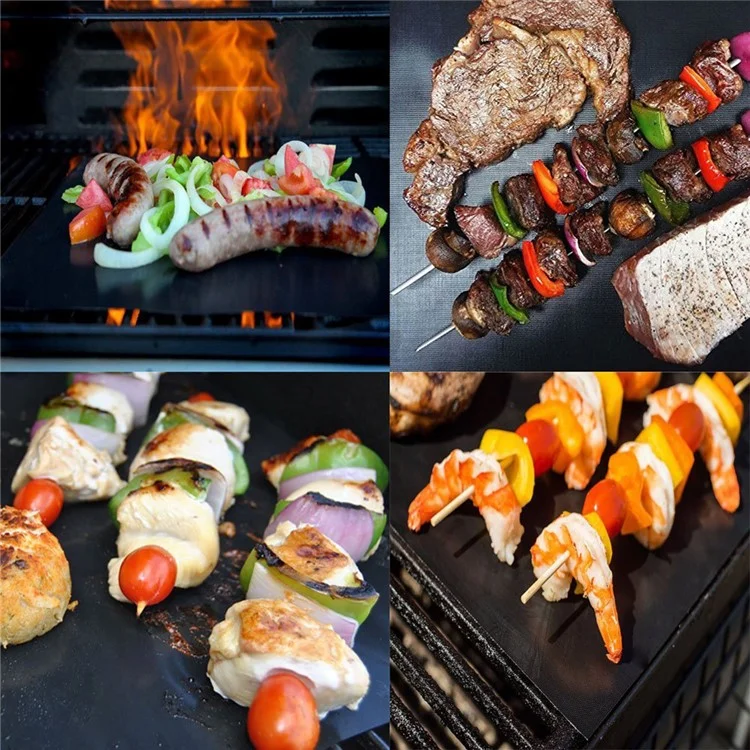 6PCS/Set Non-stick PTFE BBQ Baking Mats Reusable Barbecue Grilling Pads, Size: 33 x 40cm
