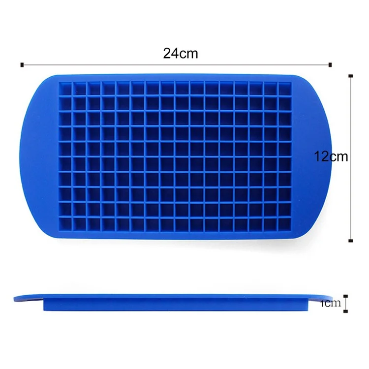 Mini Square 160 Silicone Ice Cube Mould Easy-Release Silicone Ice Cube Tray - Blue