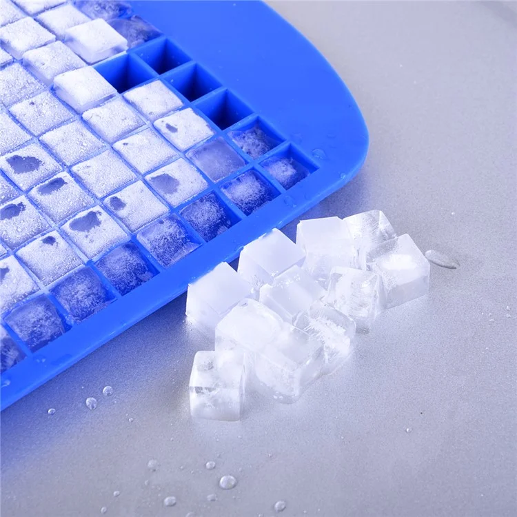 Mini Square 160 Silicone Ice Cube Mould Easy-Release Silicone Ice Cube Tray - Blue