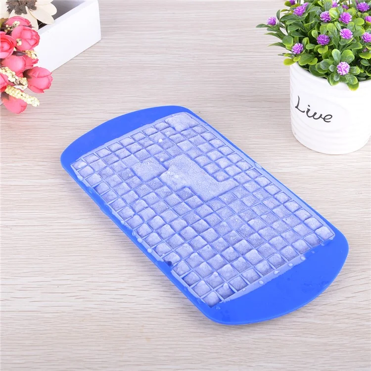 Mini Square 160 Silicone Ice Cube Mould Easy-Release Silicone Ice Cube Tray - Blue
