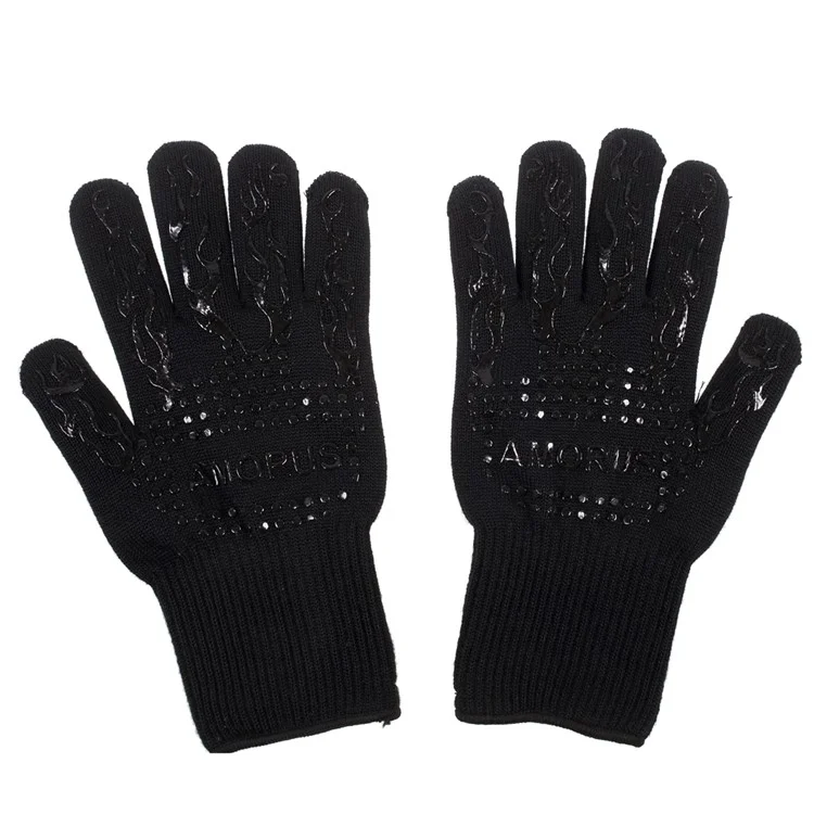 AMORUS One Pair BBQ Oven Gloves 500°C Heat Resistant Non-slip Cooking Oven Gloves