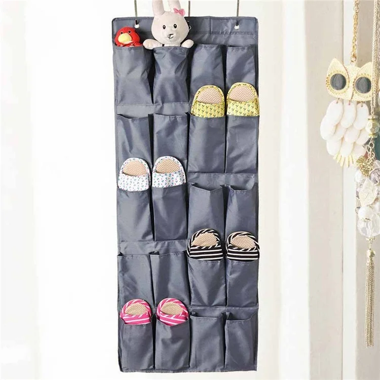 Flowers Pattern 20 Small Pockets Oxford Cloth Door Rear Storage Organizer Bag