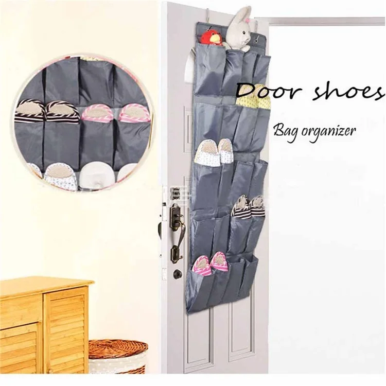 Flowers Pattern 20 Small Pockets Oxford Cloth Door Rear Storage Organizer Bag