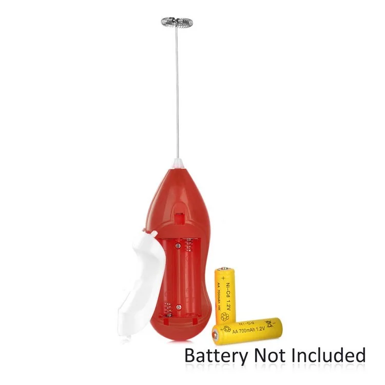 Handheld Electric Coffee Milk Frother Eggbeater - Red