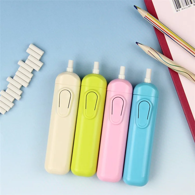 Battery Operated Eraser Electric Eraser Automatic School Supplies Stationery - Beige