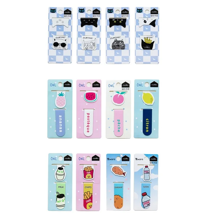 Cute Cartoon Magnetic Page Clips Bookmarks