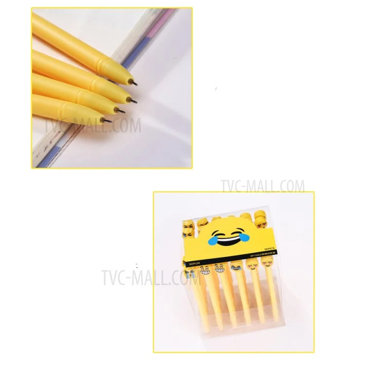 Novelty Funny face Gel-ink Pen 0.5 mm Cute Roller Ball Pens  Office School Supplies 10pcs - Green