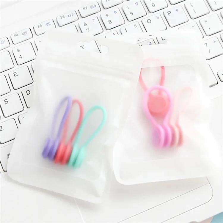 3Pcs/Set Multi-color Magnetic Earphone Cable Winder Straps - Rose/Pink/Red