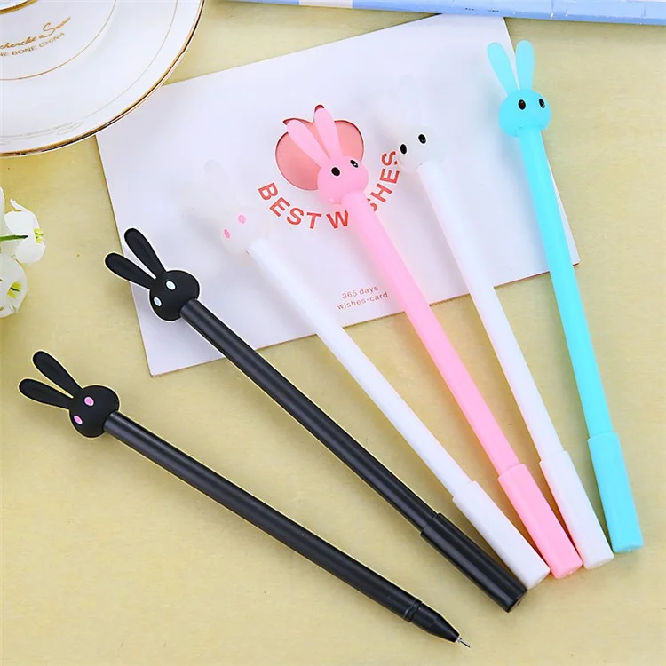 Lovely Cartoon Rabbit Gel Ink Pen Novelty Cartoon Pen (Black Ink)