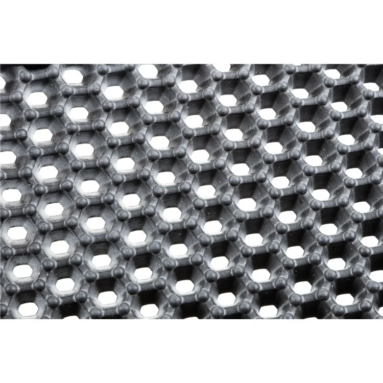 Double-Layer Honeycomb Cat Litter Trapper Mat Non-toxic EVA Mat with Waterproof Bottom Layer - Black