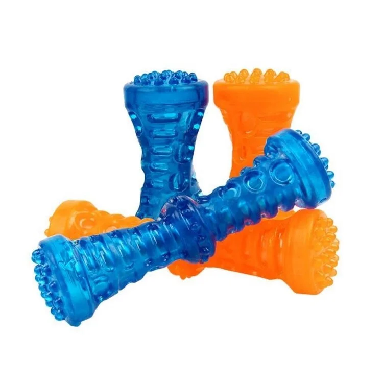 Telo Durado TPR Molar Stick Dings Cleaning Toy Para Perros Para Mascotas, Tamaño: 18 x 5 cm (grande) - Azul