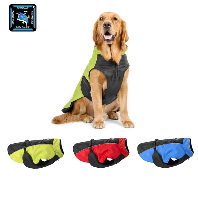 Waterproof Dog Jacket Pet Dog Warm Vest Coat - Green / Size: XXXL
