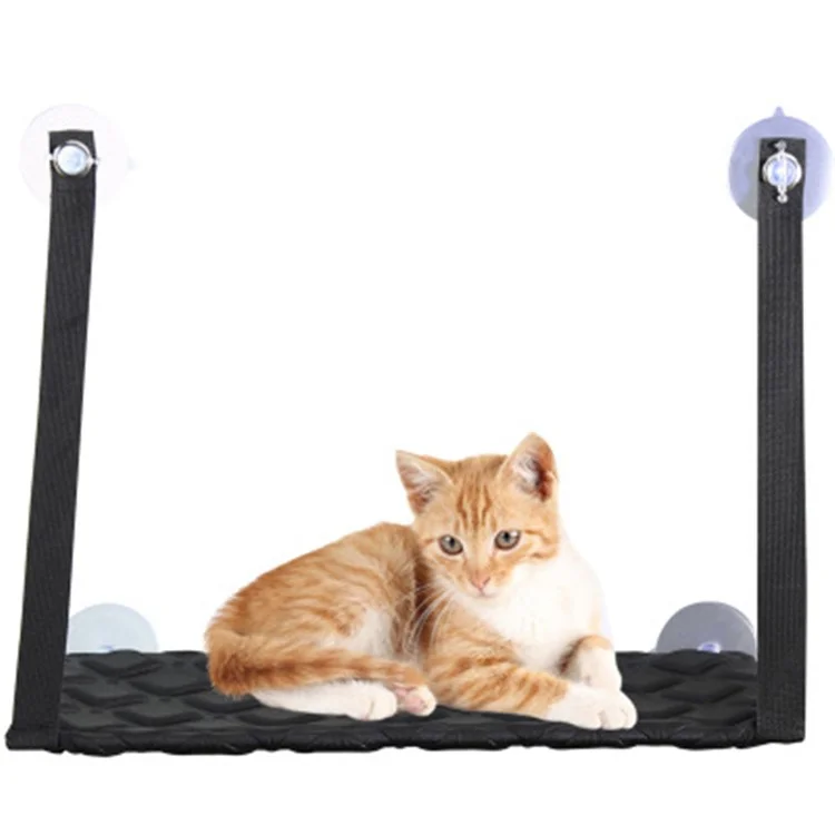 Single Layer Cat Hammock Comfortable Pet Hanging Window Perch - Black