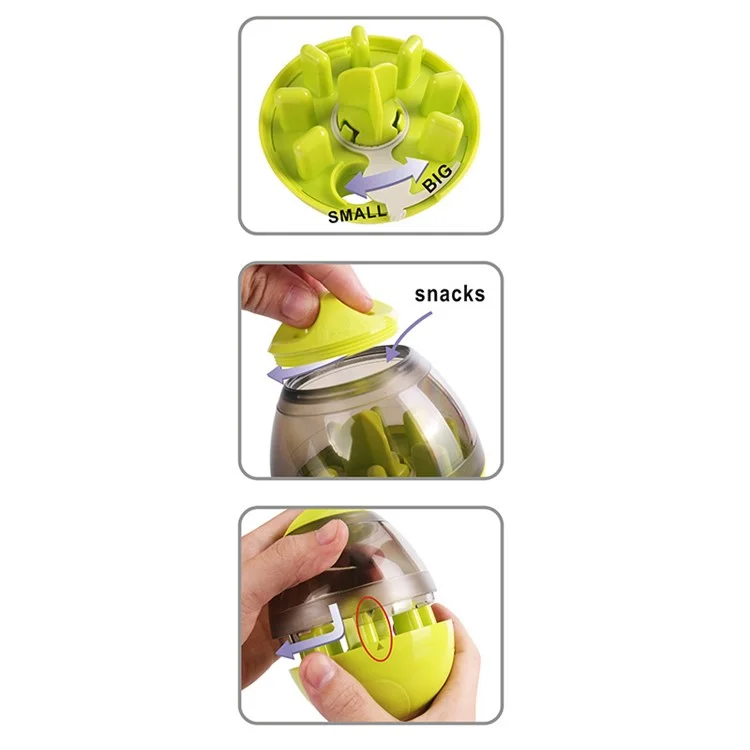 Tumbler Shape Pet Dog Chew Toy Leaky Food Ball Food Dispensing Ball - Green
