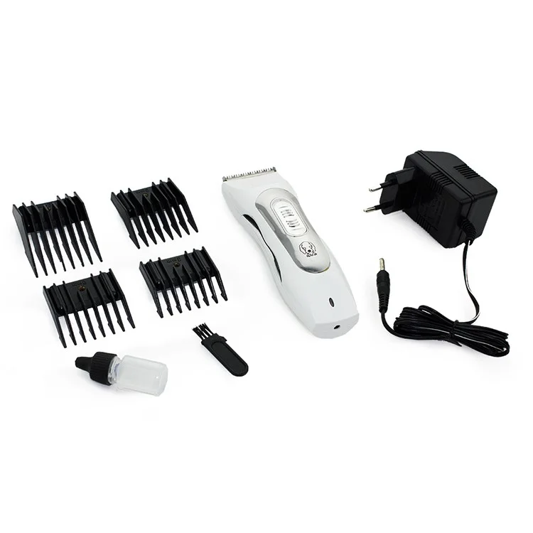 BZ-805 Professional Rechargeable Pet Hair Clipper with Grooming Kit - White / EU Plug