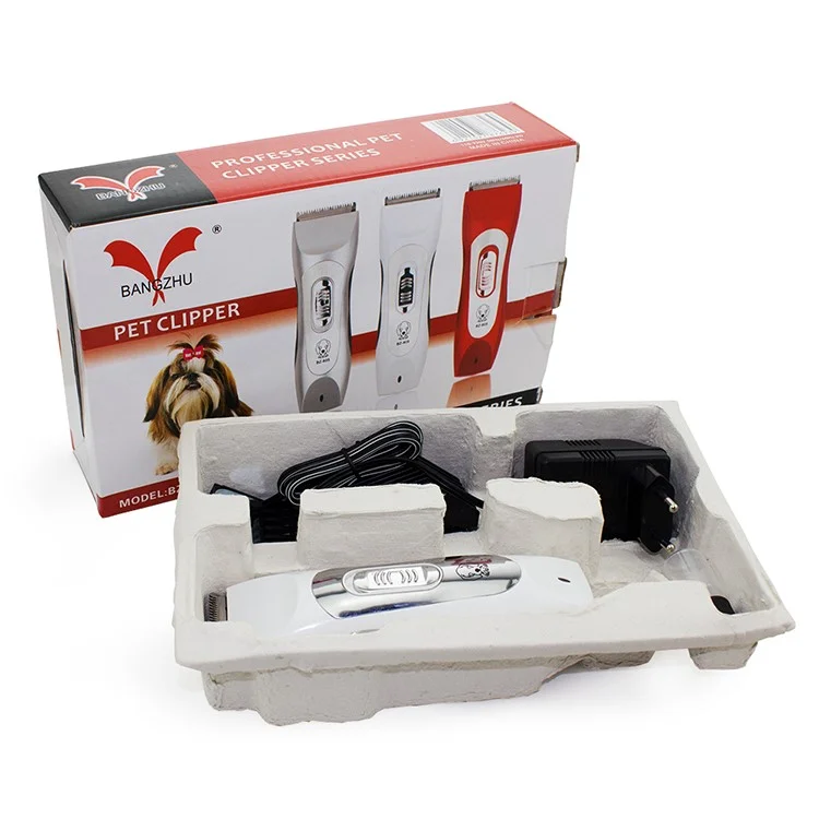 BZ-805 Professional Rechargeable Pet Hair Clipper with Grooming Kit - White / EU Plug
