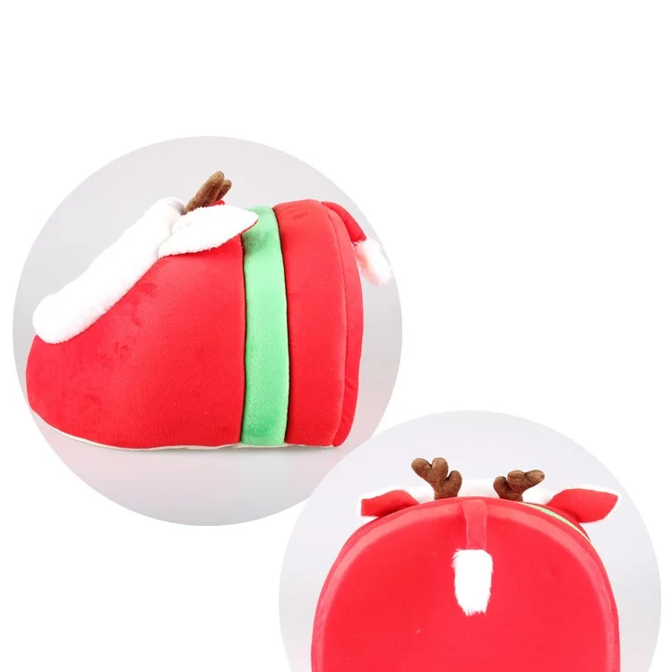 Santa's Reindeer Shape Cozy Dog Cat Pet House Bed Removable Cushion Inside (L Size)