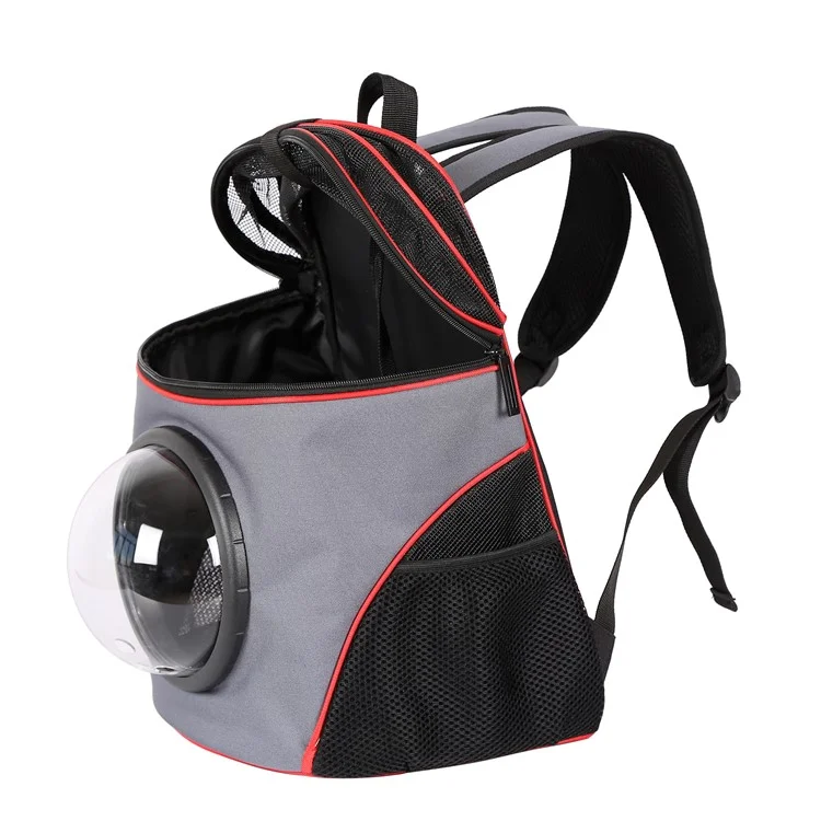 Fashionable Space Cabin Pet Carrier Bag Travel Cat Dog Carrier Breathable Backpack - Grey