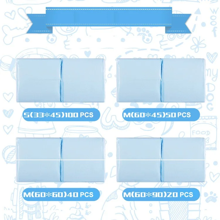100Pcs/Set Pet Dog Thickened Non-woven Fabric Urinal Pads - Size: S (33x45cm)