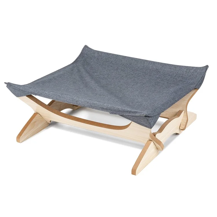 Cat Hammock Hanging Nest Detachable Cat Litter Wood Pet Bed Hanging Cat House - Grey