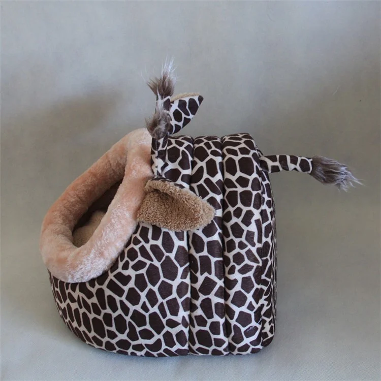 Cute Deer Shape Cozy Dog Cat Pet Bed House Sleeping Cave with Removable Cushion (M Size)