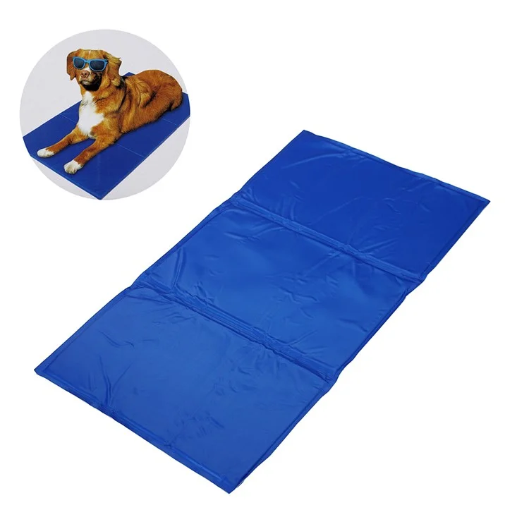 Reusable Pet Dog Cat Self Cooling Mat Pad, Size: L (50 x 90cm) - Blue