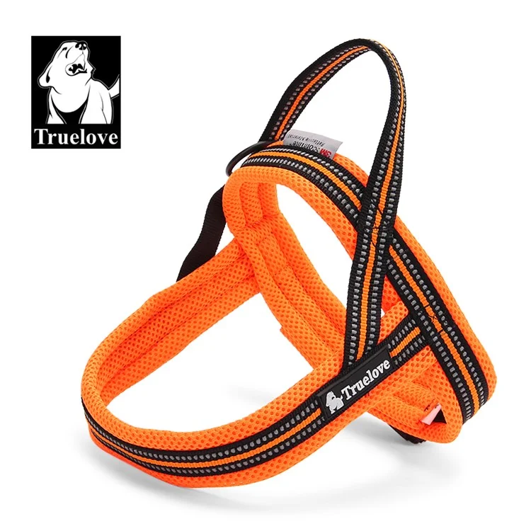 TRUELOVE Soft Comfortable Nylon Mesh Pet Puppy Harness Rope - Orange / L Size
