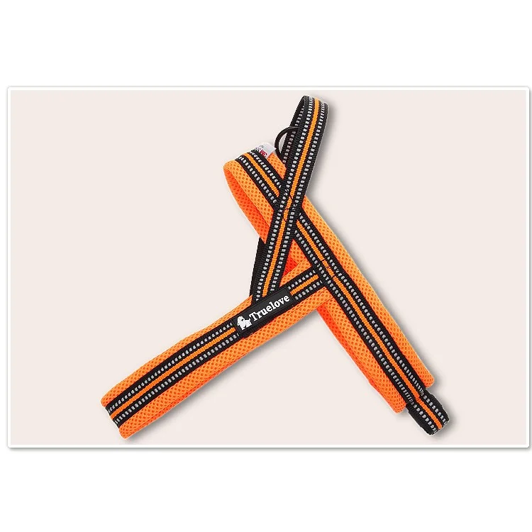 TRUELOVE Soft Comfortable Nylon Mesh Pet Puppy Harness Rope - Orange / L Size