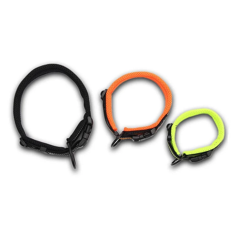 TRUELOVE Outdoor Mesh Padded Nylon Pet Dog 3M Reflective Collar - XS Size / Orange