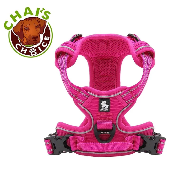 TRUELOVE Nylon Pets Dogs Soft Padded Chest Dog Harness (TLH5651) - Rose / Size: L