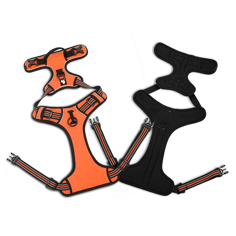 TRUELOVE No Pull Reflective Mesh Adjustable Dog Harness (TLH5651) - Orange / Size: S