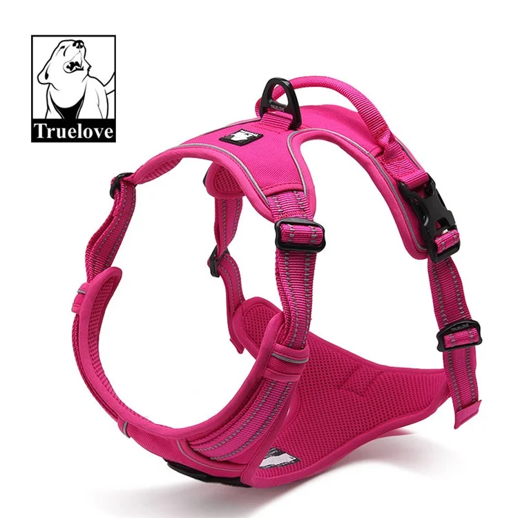 TRUELOVE No-pull Dog Harness Outdoor Adventure Pet Vest with Handle (TLH5651) - Rose / Size: XL