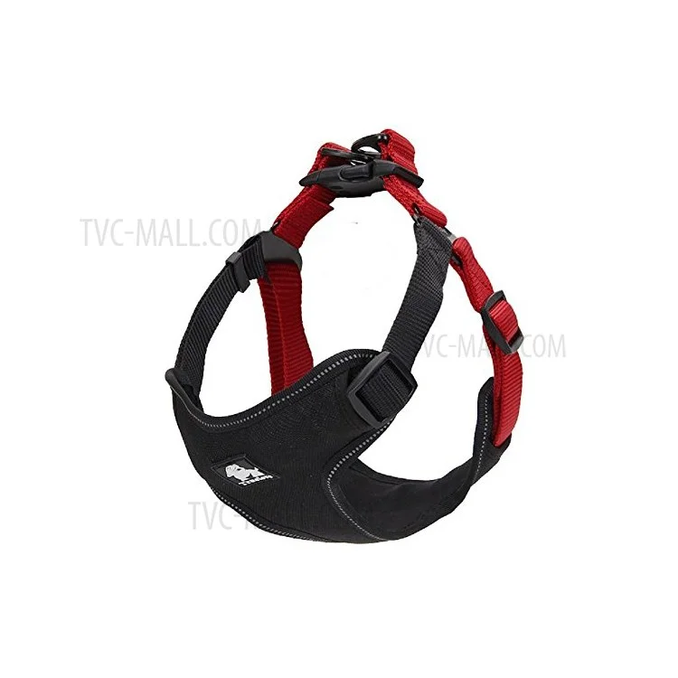 TRUELOVE Dog Body Harness Adjustable Traction Chest Straps for Husky Large Dogs - Black / Red, Size L