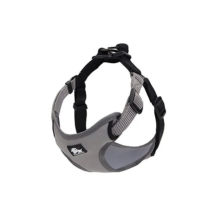 TRUELOVE Dog Body Harness Adjustable Traction Chest Straps for Husky Large Dogs - Grey, Size L