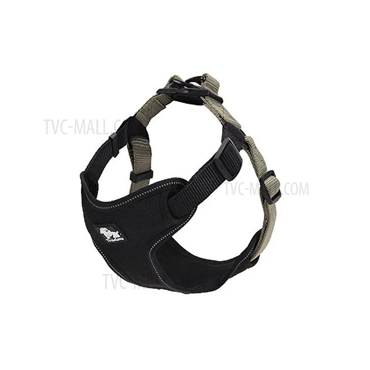 TRUELOVE Dog Body Harness Adjustable Traction Chest Straps for Husky Large Dogs - Black / Khaki, Size L