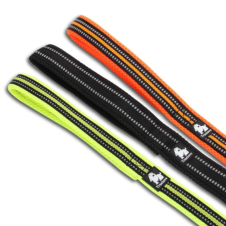 TRUELOVE Durable Dog Leash Nylon Mesh Paded Pet Strap 110 x 1.5cm - Black / S Size
