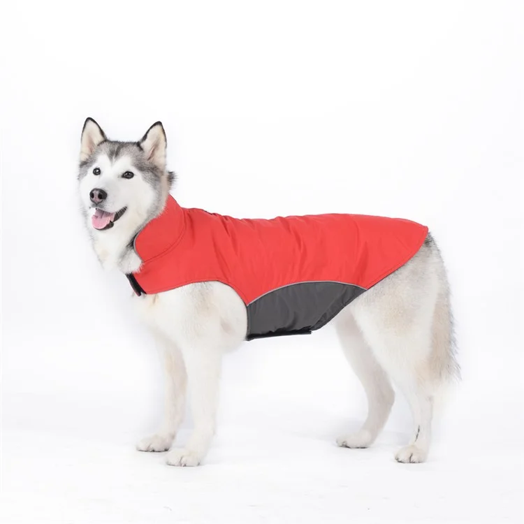 Waterproof Pet Clothes Dog Sports Coat Autumn and Winter Dog Jacket Dog Vest - Red / Size: 3XL