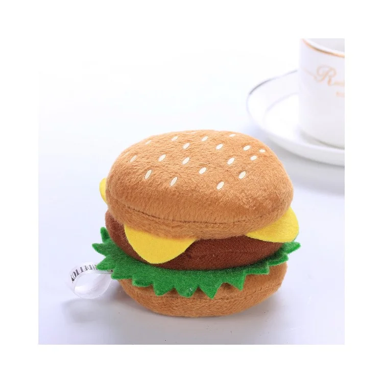 Dog Puppy Pet Chews Plush Hamburger Shaped Pet Toy with Sound