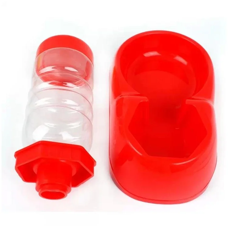 Automatic Dog Cat Pet Water Drinking Drinker Bowl Feeder - Red