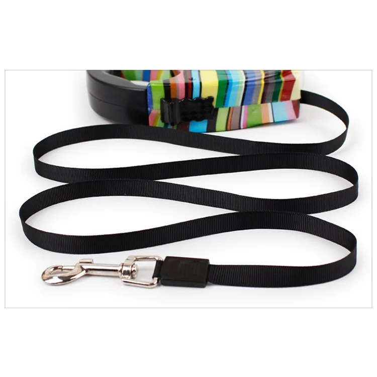 Pet Tractor Automatic Telescopic Traction Rope, Belt Size: 5m x 1cm - Rainbow strip