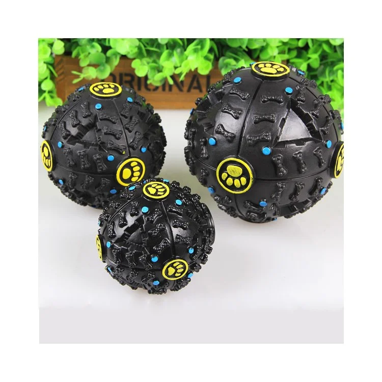 Pet Dog Squeaker Soft Leakaging Feed Ball Food Dispenser Toy, Diameter: 7cm