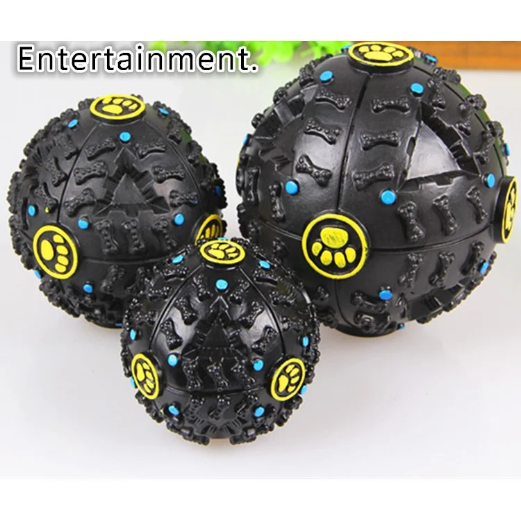 Pet Dog Squeaker Soft Leakaging Feed Ball Food Dispenser Toy, Diameter: 7cm