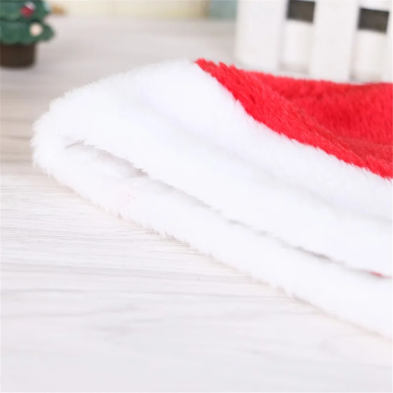 6Pcs Plush Christmas Halloween Costume Santa Claus Hat Comfort Liner Classic Santa Hat for Christmas New Year Party - for Adults